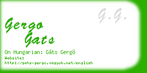 gergo gats business card